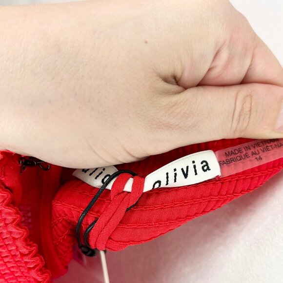 NWT Alice & Olivia Hannah Halter Scarf Maxi Dress in Bright Ruby - Picture 8 of 11